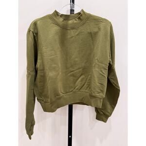 Cotton Citizen	Green Cropped Sweatshirt  - Womens Small